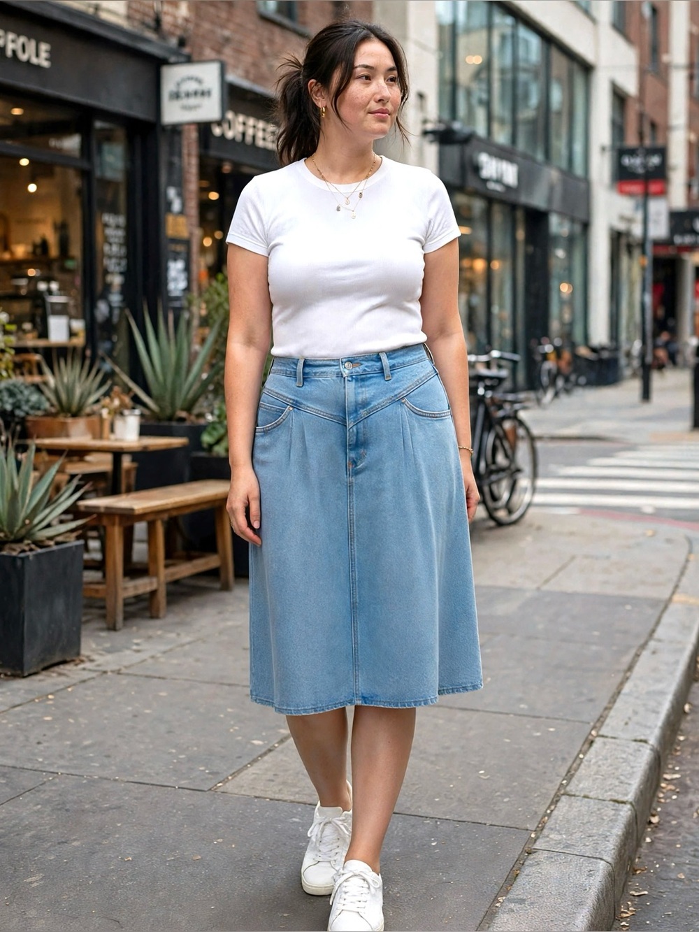Velvet Heart Denim Skirt Women's Midi in Blue Like New